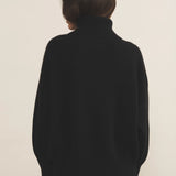 black oversize cashmere sweater for women - back view | Nina | Linnea Lund
