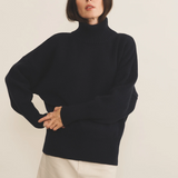 dark blue oversize cashmere sweater for women - front view | Nina | Linnea Lund