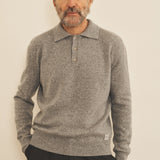 Grey cashmere polo sweater men - front view | Ralph | Linnea Lund