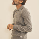 Grey cashmere polo sweater men - side view | Ralph | Linnea Lund