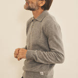 Grey cashmere polo sweater men - side view | Ralph | Linnea Lund