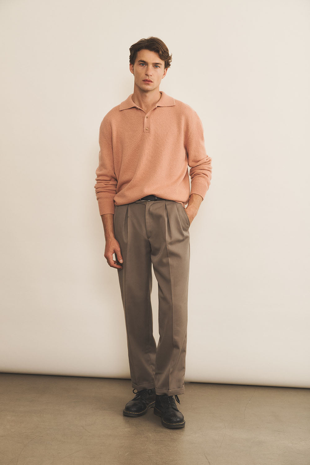 Salmon color cashmere polo sweater men - look | Ralph | Linnea Lund