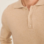 Light camel cashmere polo sweater men - focus view | Ralph | Linnea Lund