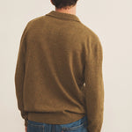 Green ochre cashmere polo sweater men - back view | Ralph | Linnea Lund