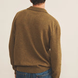 Green ochre cashmere polo sweater men - back view | Ralph | Linnea Lund