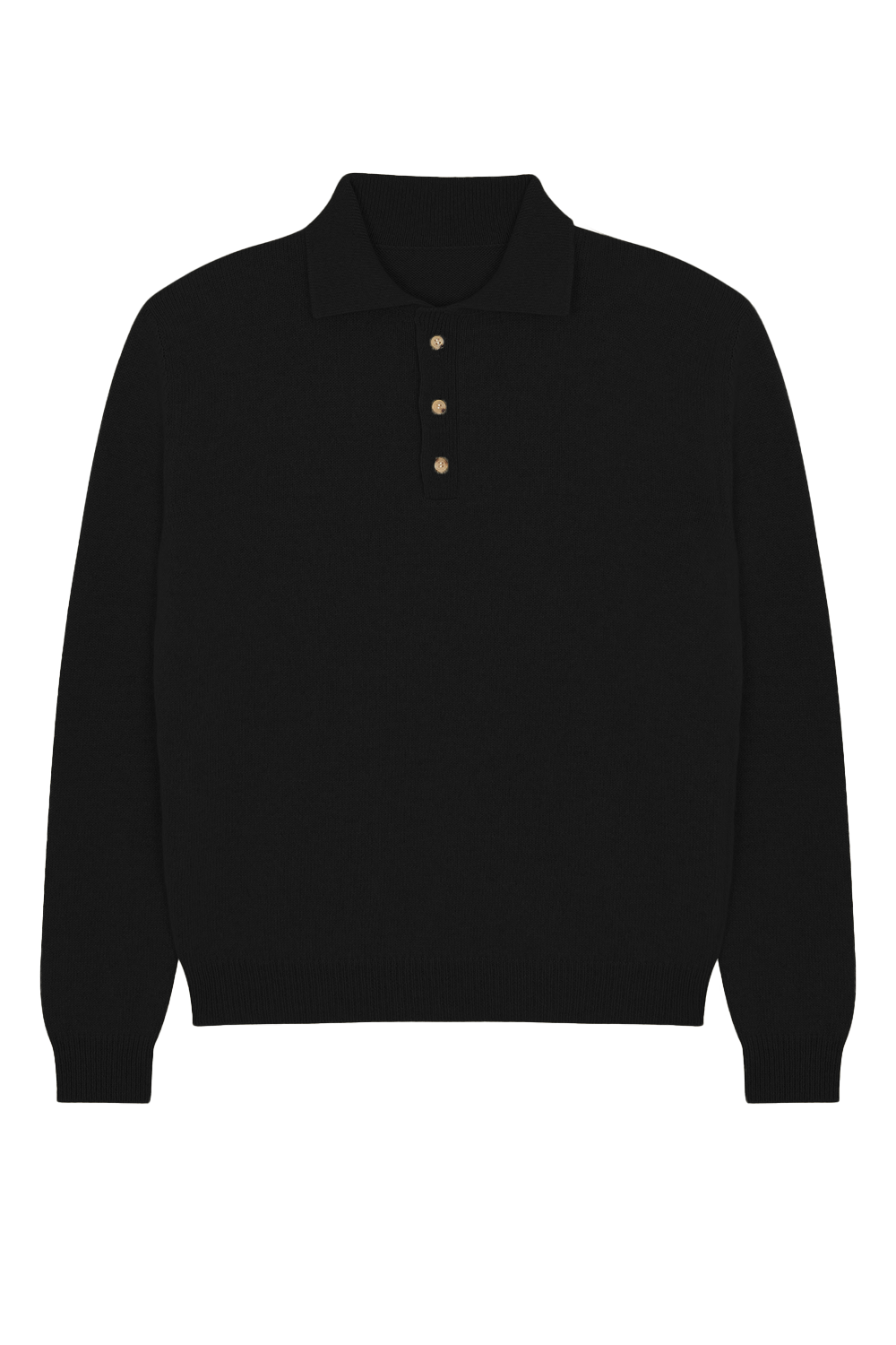 Black cashmere polo sweater - packshot | Ralph | Linnea Lund