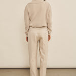 Zip collar beige cashmere sweater for women - back view | Sam | Linnea Lund