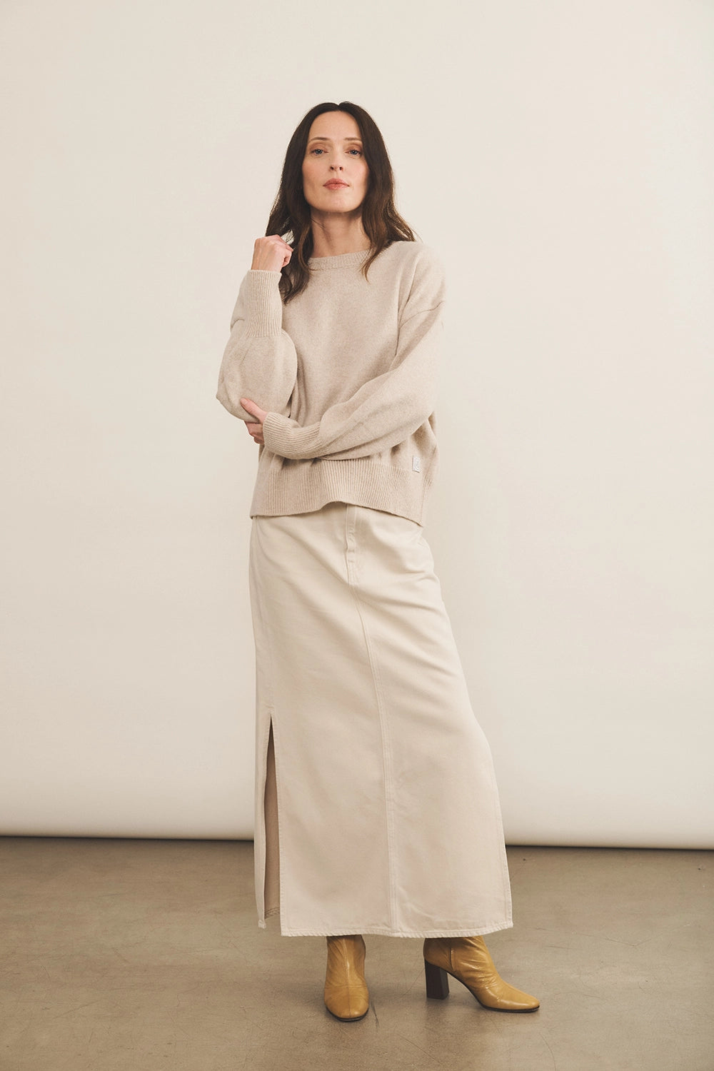 Cream cashmere sweater women - look | Sarah | Linnea Lund