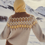 Cashmere Balaclava light yellow - back view | Snöflinga | Linnea Lund