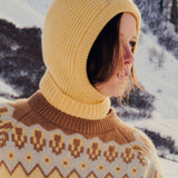 Cashmere Balaclava light yellow - front view | Snöflinga | Linnea Lund