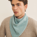 Men Cashmere bandana blue aqua - front view | Stella | Linnea Lund
