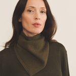 Khaki women cashmere bandana - front view | Stella | Linnea Lund