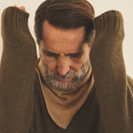 Brown macchiato men cashmere bandana scarf - front view | Stella | Linnea Lund