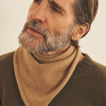 Brown macchiato men cashmere triangular scarf - front view | Stella | Linnea Lund