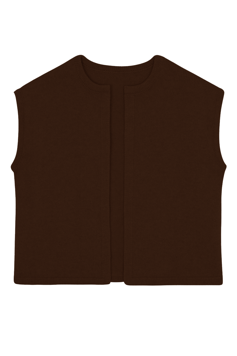 Cashmere sleeveless cardigan women chocolate brown - packshot | Théo | Linnea Lund