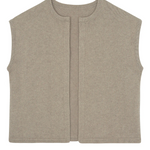Cashmere sleeveless cardigan women light beige - packshot | Théo | Linnea Lund