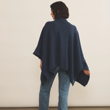 blue cashmere poncho women - back view | Angela | Linnea Lund