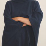 blue cashmere poncho women - focus | Angela | Linnea Lund