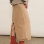 Camel light women cashmere skirt - side view | Astrid | Linnea Lund