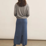 denim blue women cashmere skirt - back view | Astrid | Linnea Lund