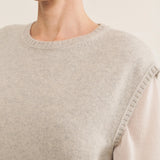 Cashmere sleeveless cardigan women grey - focus fabric | Berit | Linnea Lund