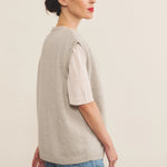 Cashmere sleeveless cardigan women grey - side view | Berit | Linnea Lund