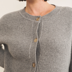Grey cashmere cardigan women - focus | Carole | Linnea Lund