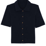 Cashmere polo women midnight blue - packshot | Elise | Linnea Lund