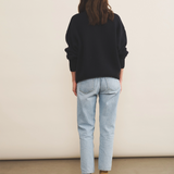 navy blue color cashmere sweater women - back view | Emilie | Linnea Lund