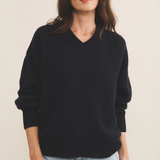 navy blue color cashmere sweater women - front view | Emilie | Linnea Lund