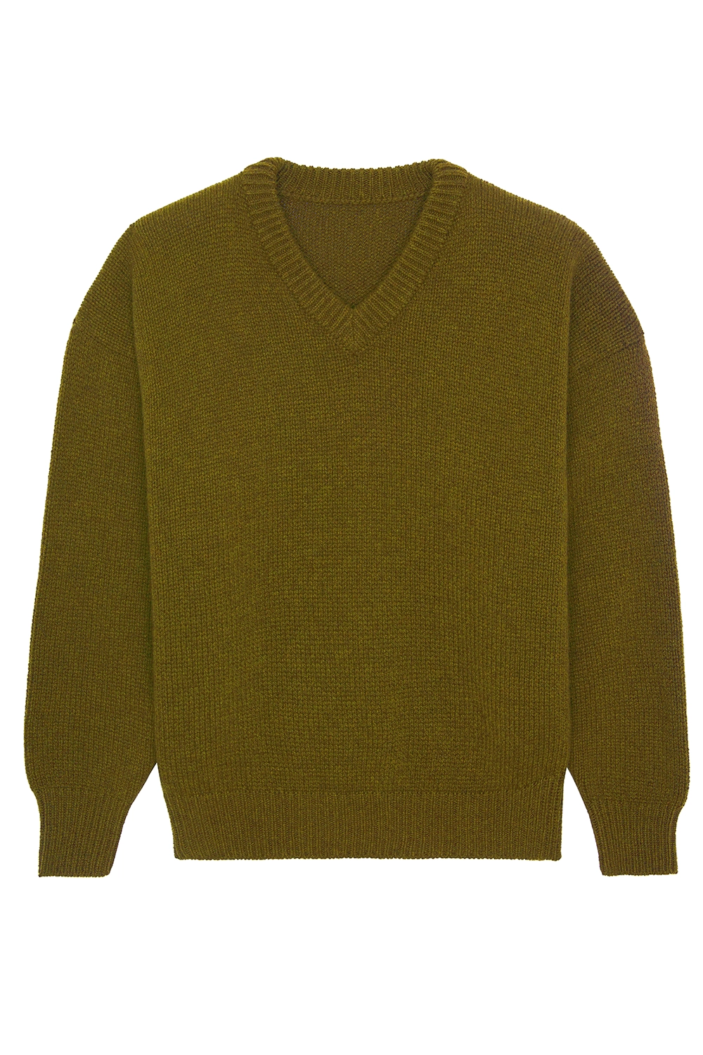 green ochre color cashmere sweater women - packshot | Emilie | Linnea Lund