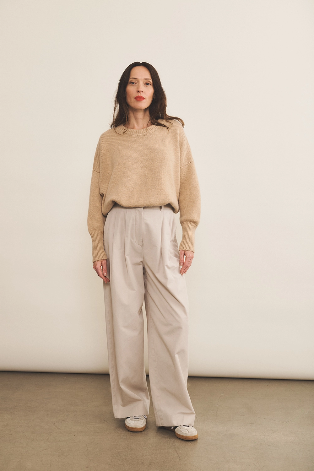 light camel cashmere sweater women - look | Francesca | Linnea Lund