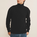 black cashmere sweater men - front view | Francois | Linnea Lund