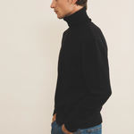 black cashmere sweater men - side view | Francois | Linnea Lund