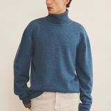 blue denim cashmere sweater men - look | François | Linnea Lund