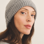 grey beanie cashmere women - front view | Harry | Linnea Lund