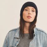 dark blue beanie cashmere women - front view | Harry | Linnea Lund