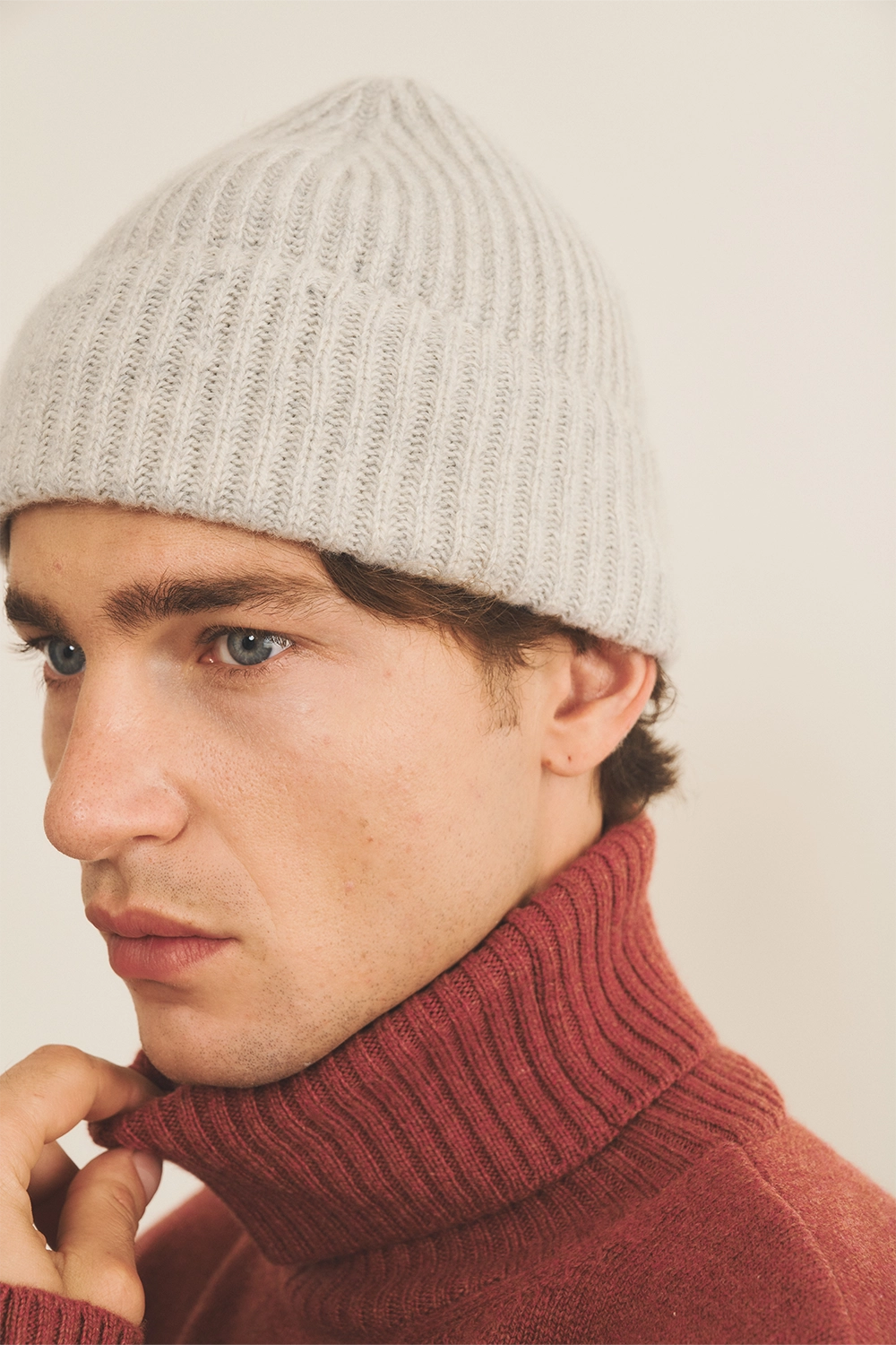 light grey beanie cashmere men - focus | Harry | Linnea Lund