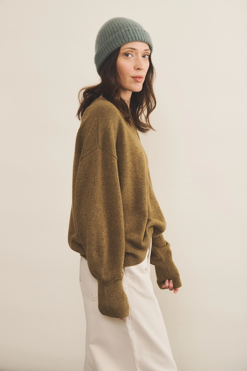 verdigris beanie cashmere men - side view | Harry | Linnea Lund