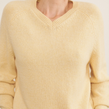 light yellow cashmere sweater women - front view | Jack | Linnea Lund