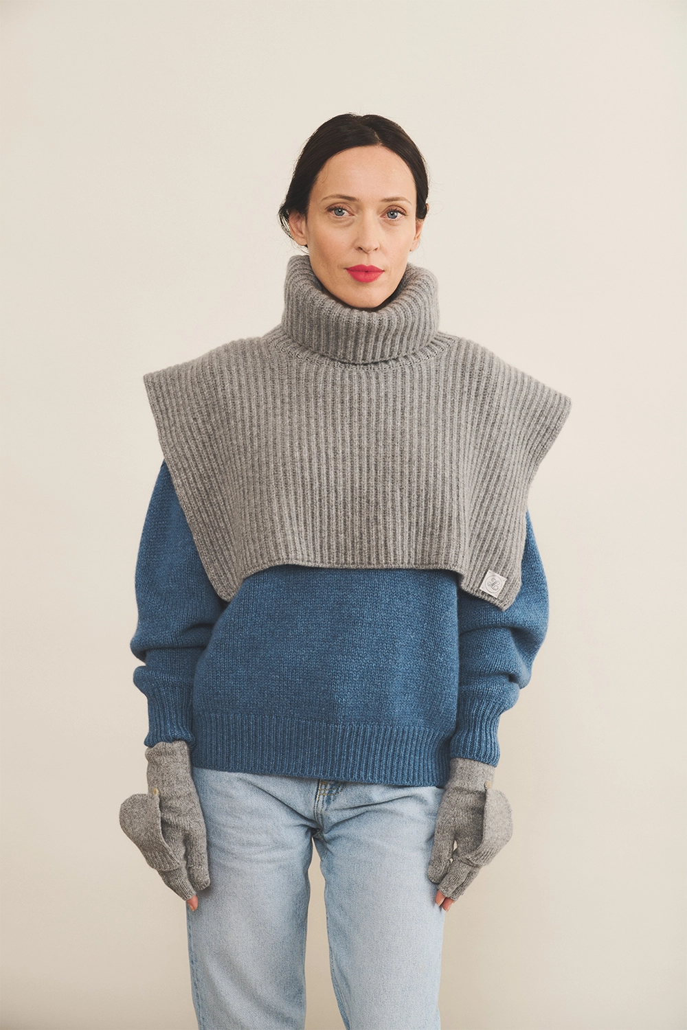 Grey cashmere collar women - look | Kate | Linnea Lund