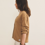 brown cashmere cardigan women - side view | Matilda | Linnea Lund