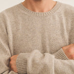 Beige men cashmere sweater - focus view | Mimmi | Linnea Lund