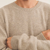 Beige men cashmere sweater - focus view | Mimmi | Linnea Lund