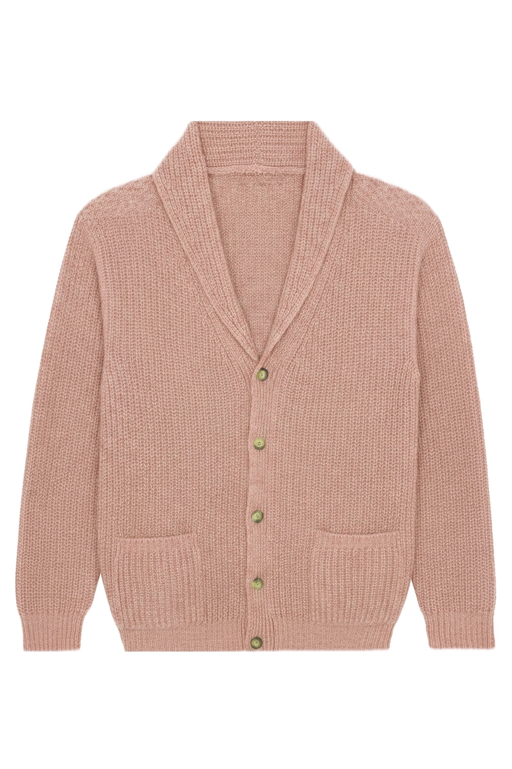 light salmon pink cashmere cardigan men - packshot | Philippe | Linnea Lund