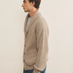 greige cashmere cardigan men - side view | Philippe | Linnea Lund