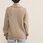 greige cashmere cardigan men - back view | Philippe | Linnea Lund
