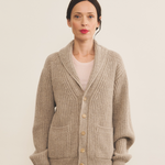 greige cashmere cardigan women - front view | Philippe | Linnea Lund