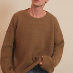 Ribbed ocher green men cashmere sweater - video | Edward | Linnea Lund
