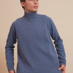 Blue denim cashmere sweater men - video | Charlotte | Linnea Lund